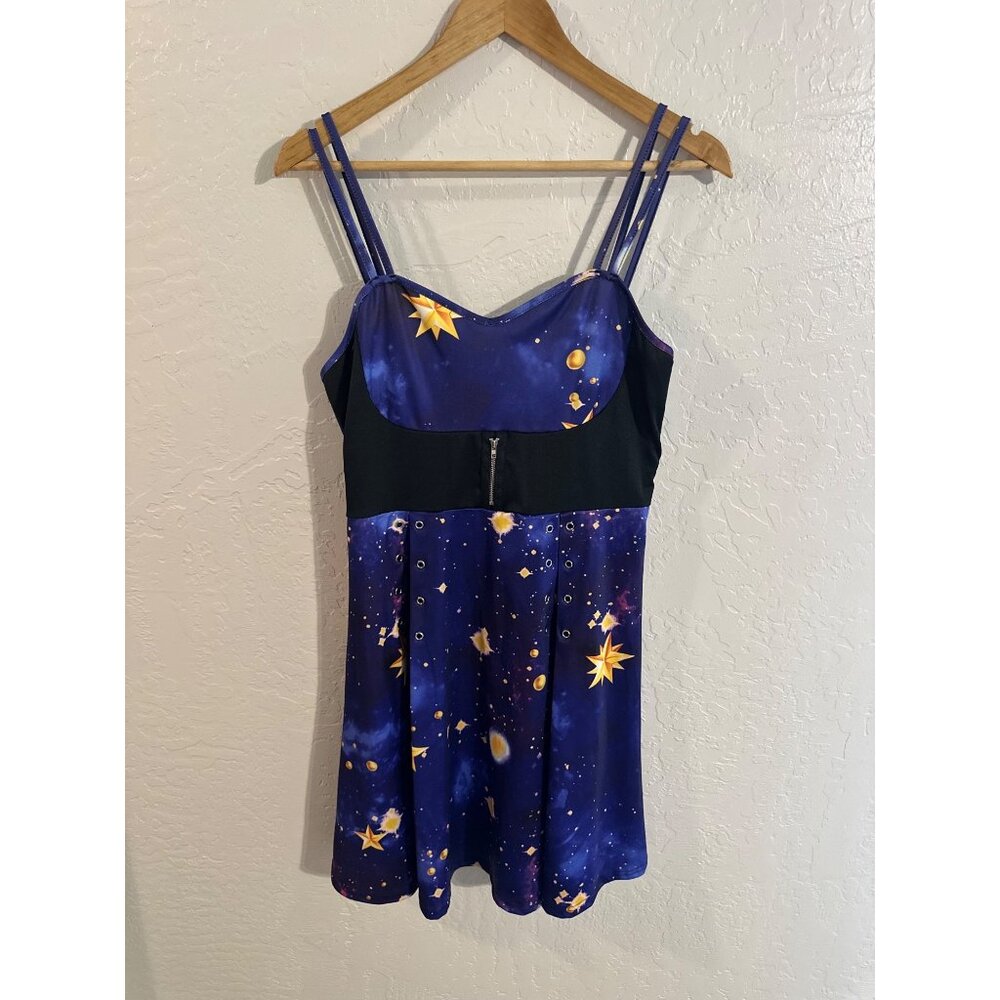 Y Dressfo Galaxy Spaghetti Strap Bustier Style Whimsigoth Fairy Mini Dress